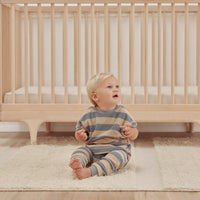 Quincy Mae Terry Tee Set | Ocean + Latte Stripe