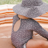 Quincy Mae One Piece Girls Rashguard| Indigo Flora