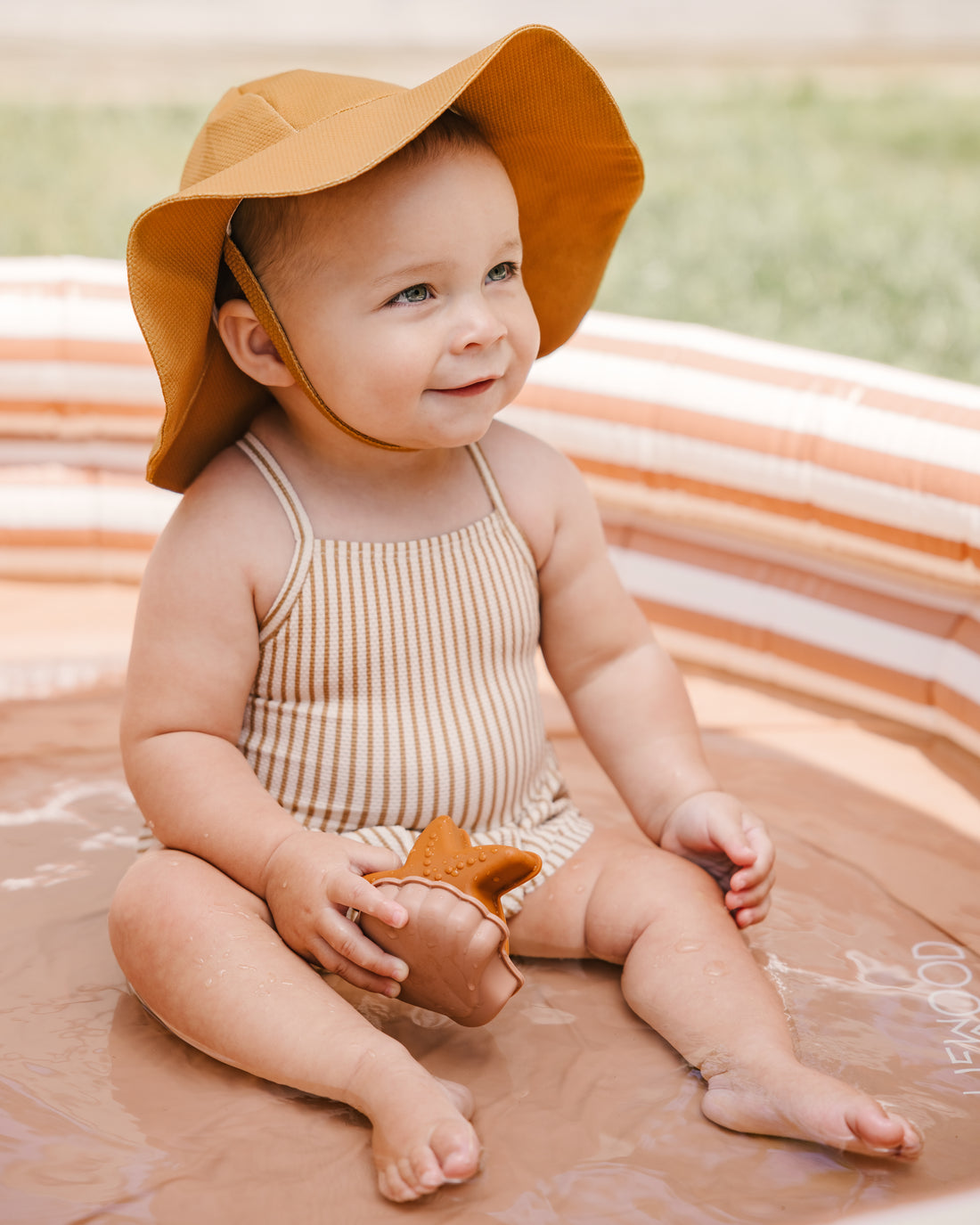 Quincy Mae One Piece Girls Swimsuit | Micro Stripe