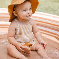 Quincy Mae One Piece Girls Swimsuit | Micro Stripe