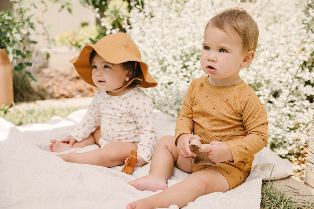 Quincy Mae Two Piece Boys Rashguard Set | Sunrise