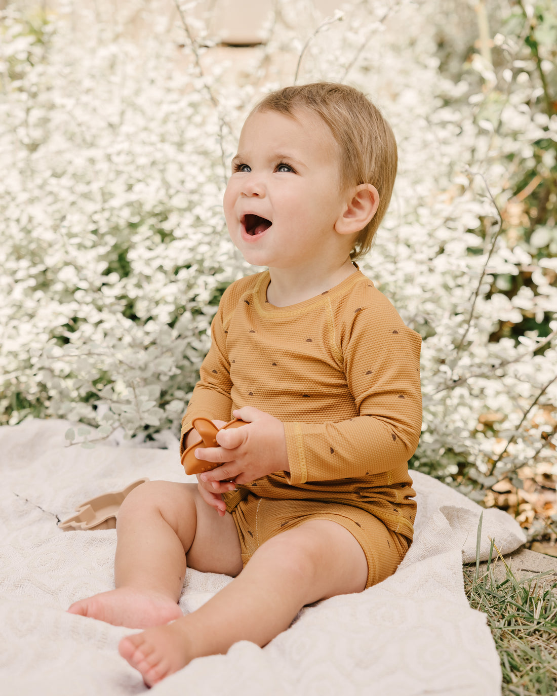 Quincy Mae Two Piece Boys Rashguard Set | Sunrise