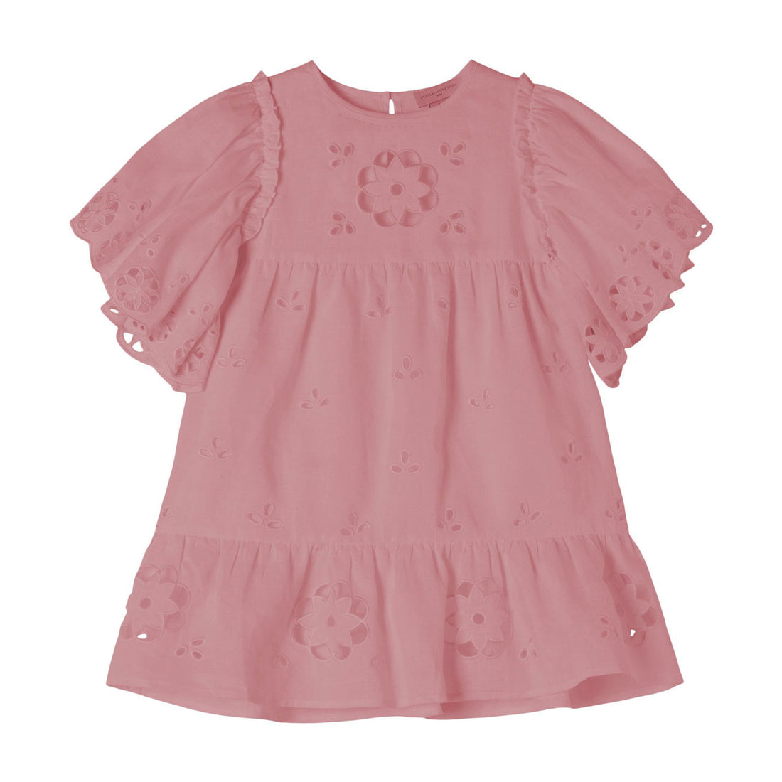 Stella McCartney Dusty Pink Ramie Embroidered Frill Dress