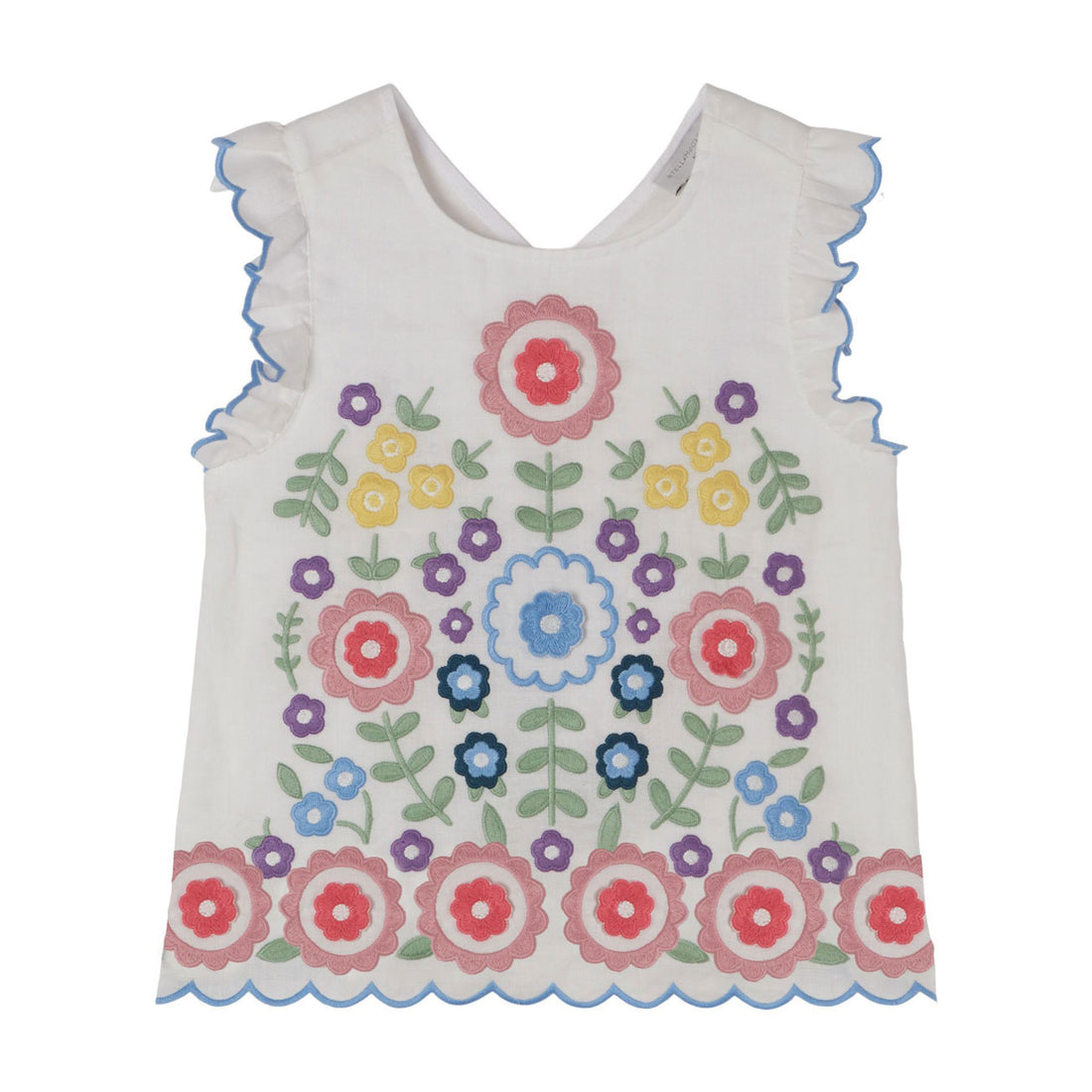 Stella McCartney Flower Embroidered Ramie Top