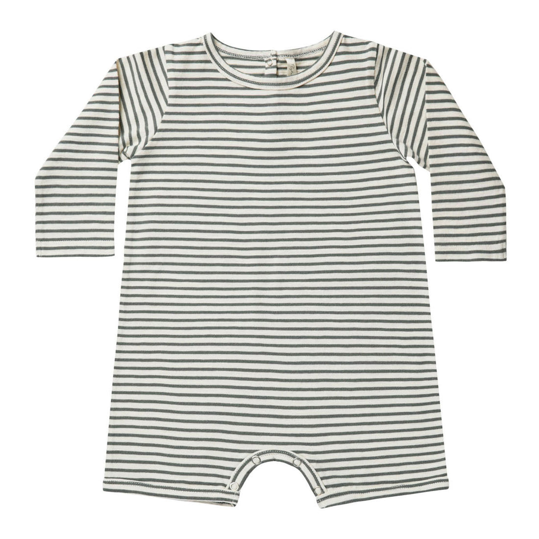 Rylee and Cru Long Sleeve Dash Romper || Marine Stripe