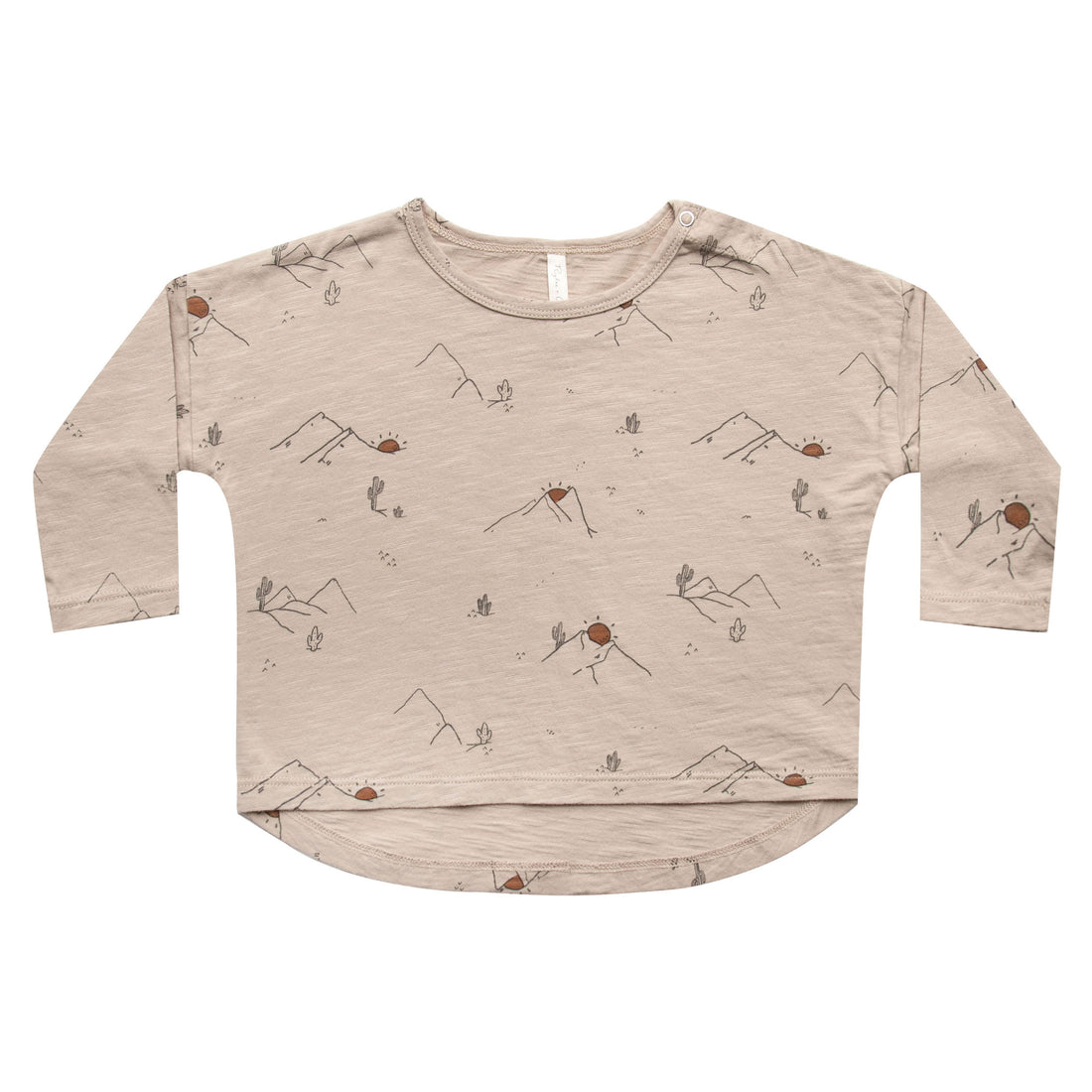 Rylee and Cru Beige Sunrise Mountains Longsleeve Tee