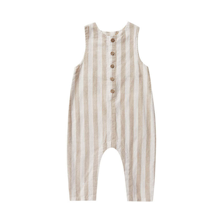 Rylee and Cru Button Jumpsuit | Grey Stripe