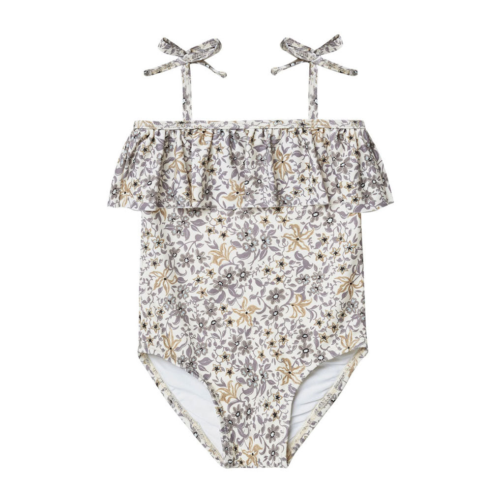 Rylee and Cru  Blue Floral Ruffle One-Piece