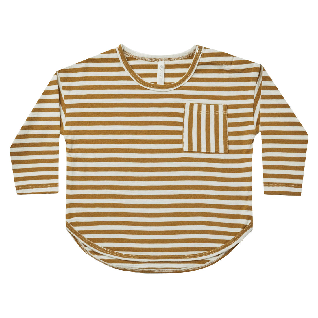 Rylee and Cru Long Sleeve Pocket Tee || Chartreuse Stripe