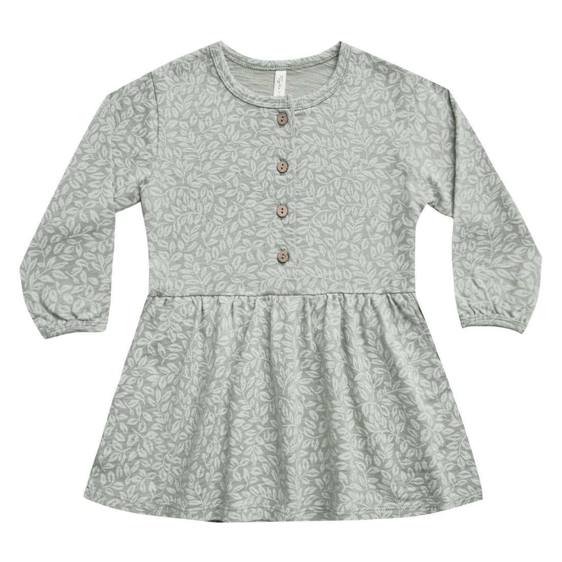 Rylee and Cru Blue-Fog Vines Button Up Jersey Dress
