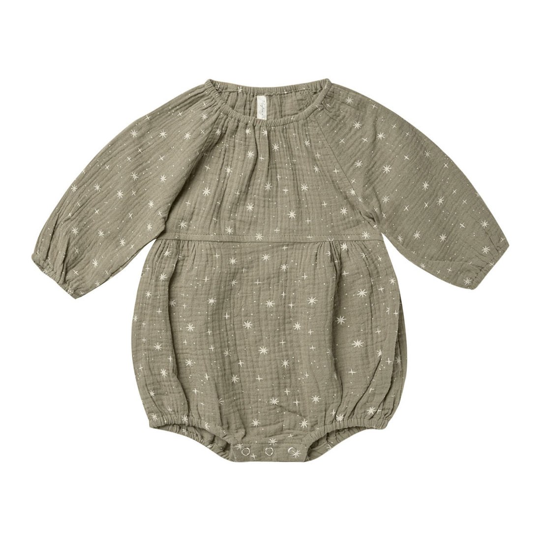 Rylee and Cru Olive Stars Longsleeve Bubble Romper