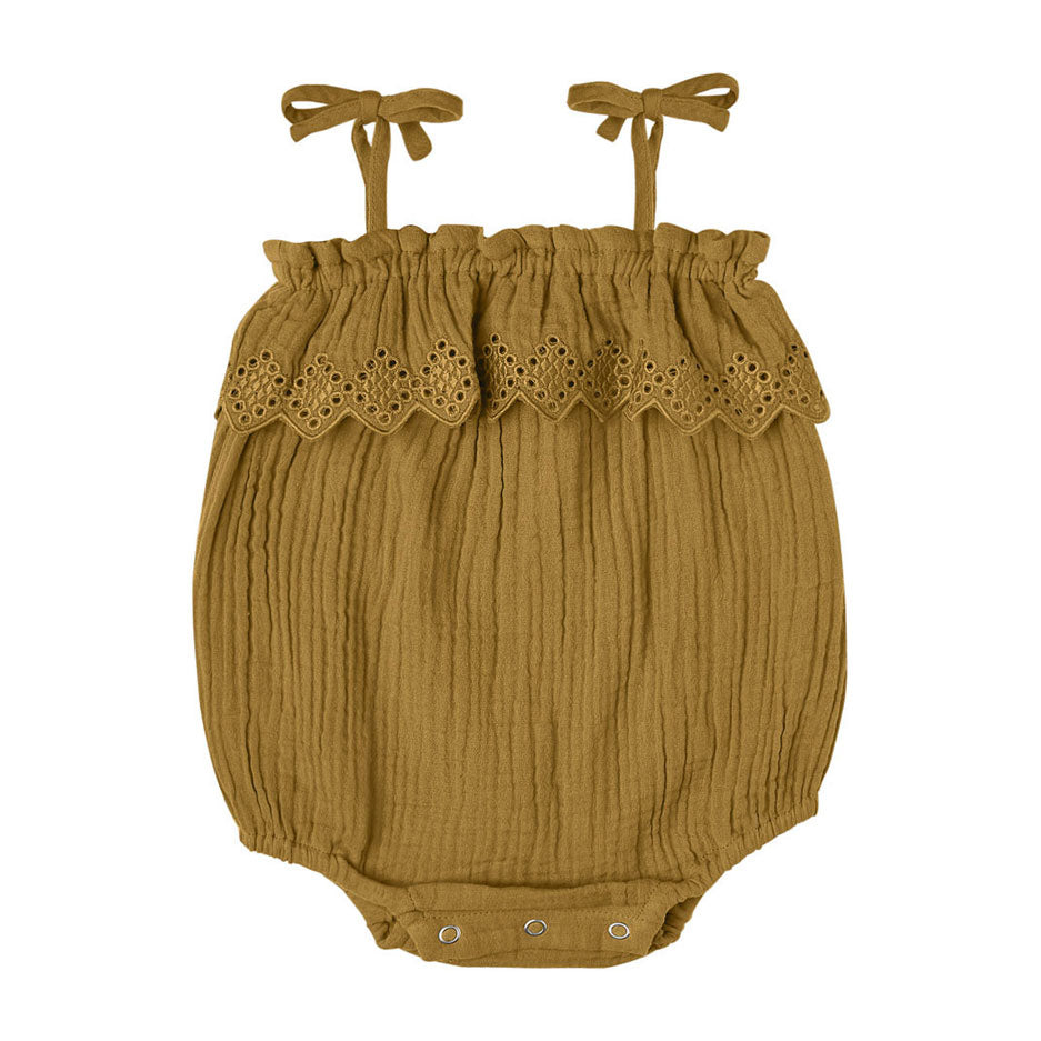 Rylee and Cru  Ochre Ruffle Romper