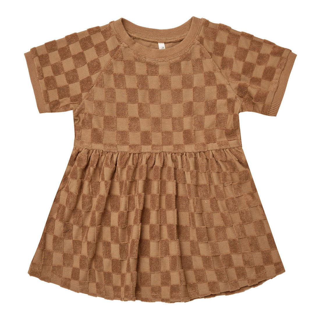 Rylee and Cru Camel Check Raglan Dress
