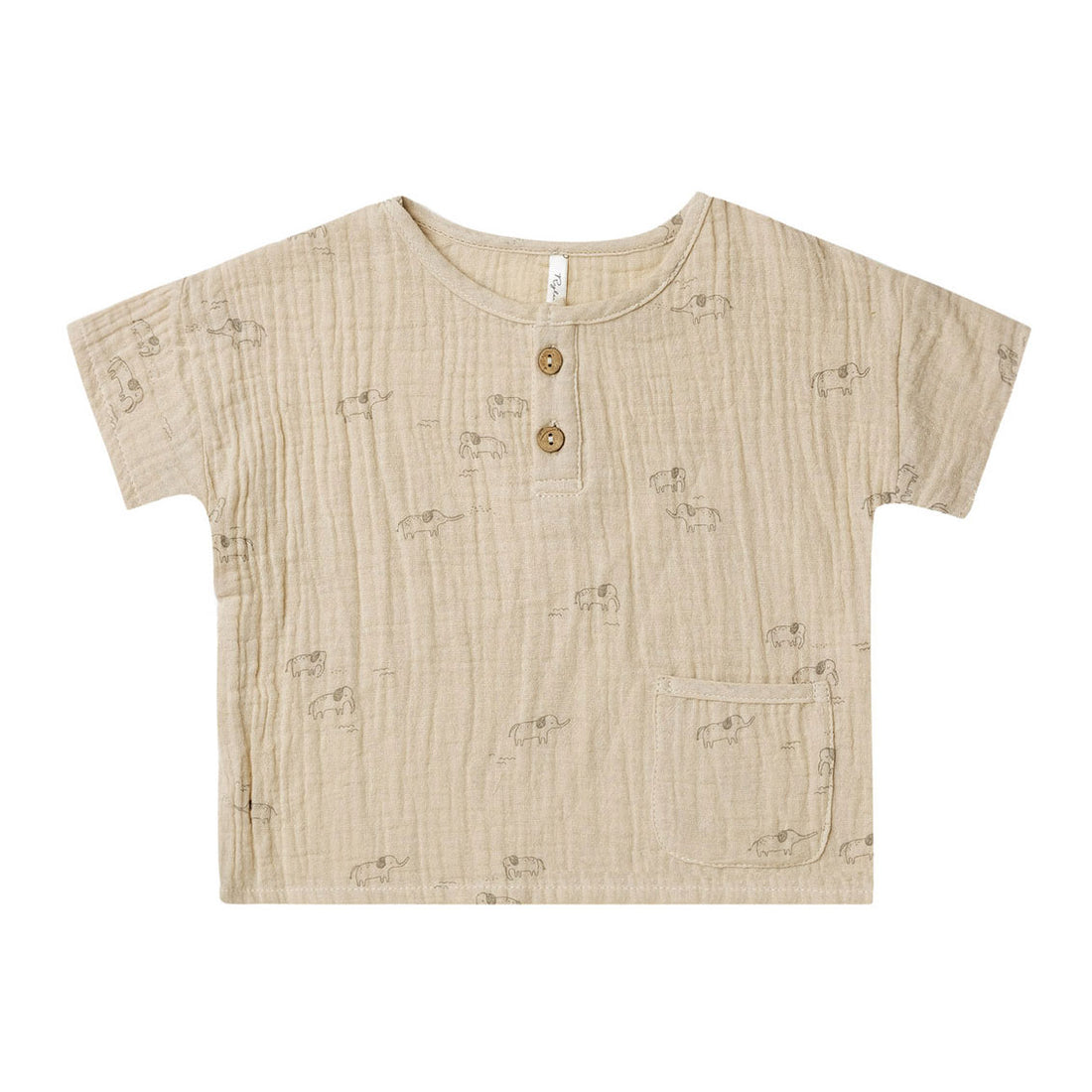 Rylee and Cru  Elephants Woven Henley Tee
