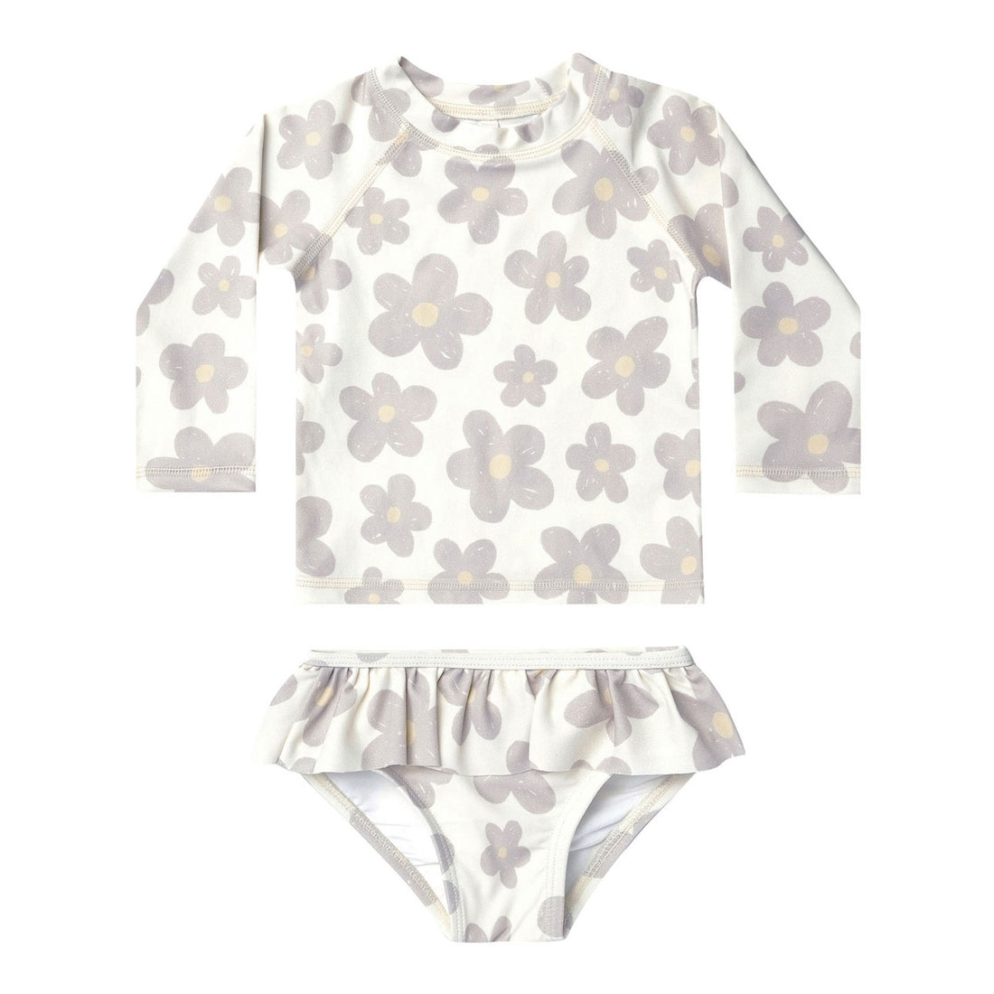 Rylee and Cru Retro Floral Rashguard Girls Set