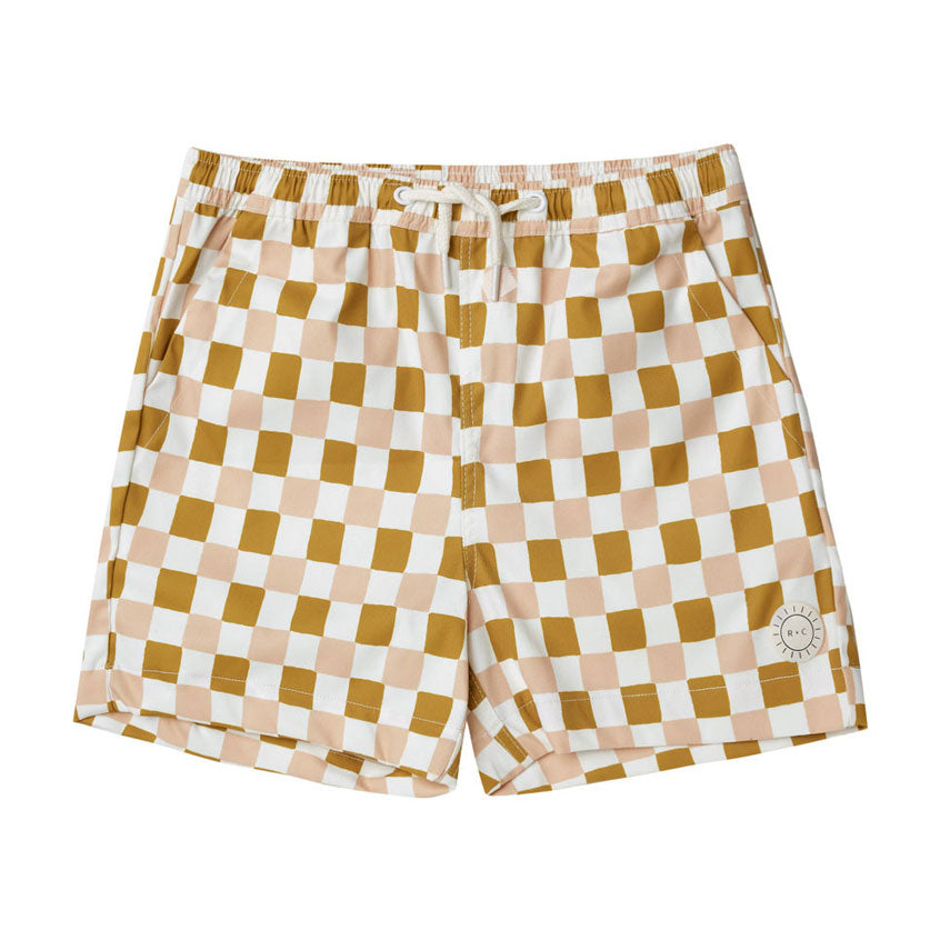 Rylee and Cru  Retro Check Boys Boardshort