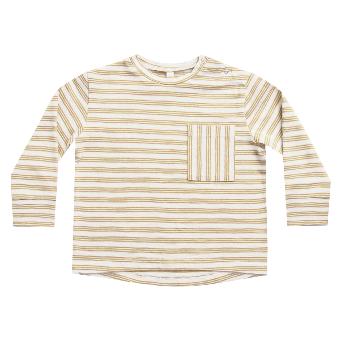 Rylee and Cru Ivory Gold Stripe Longsleeve Skater Tee