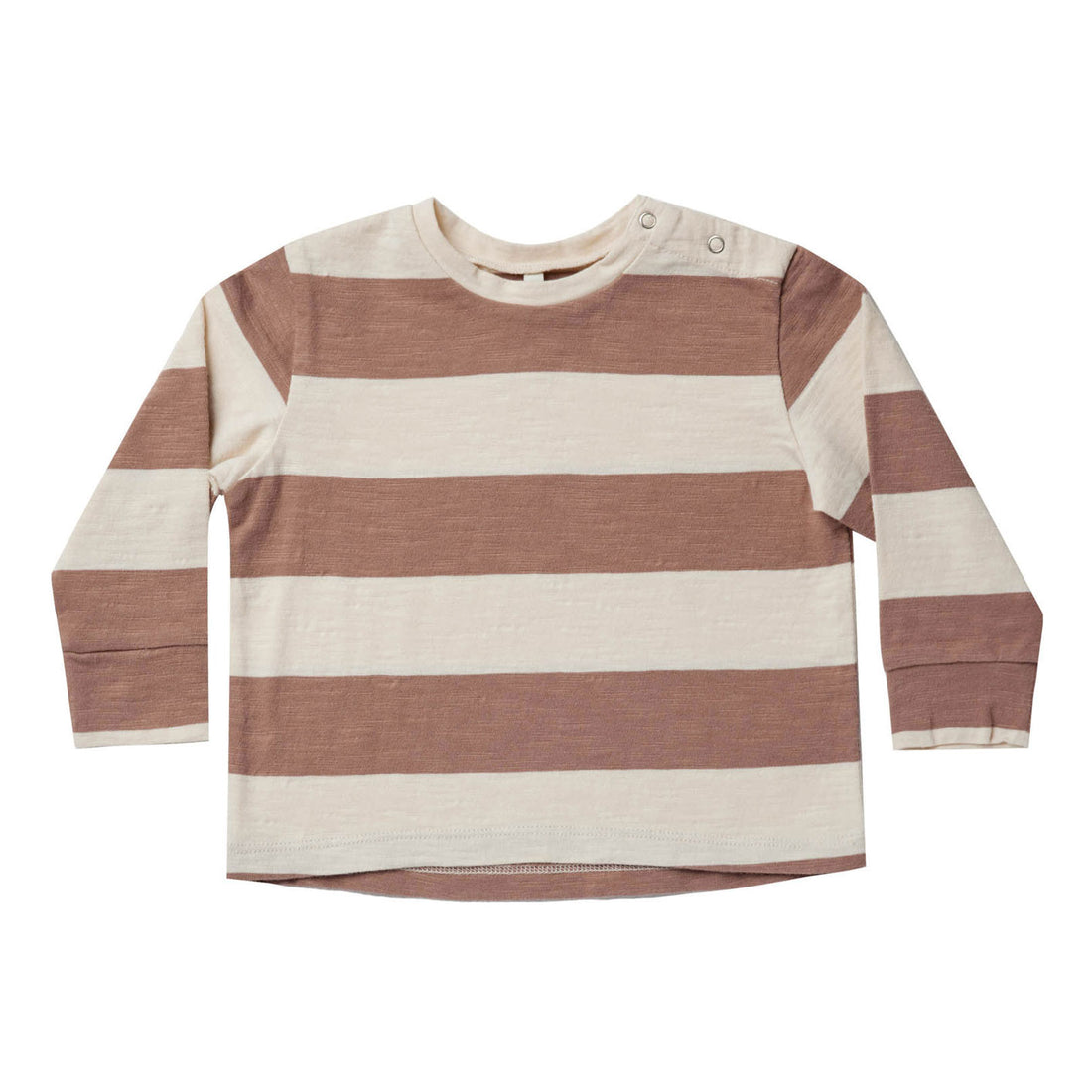 Rylee and Cru Long Sleeve Skater Tee || Mocha Stripe