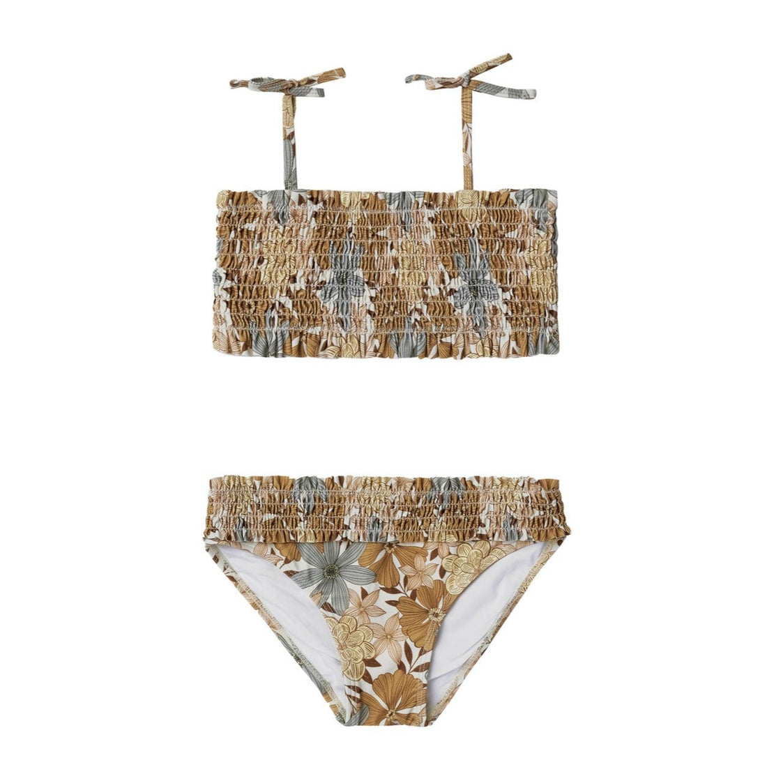 Rylee and Cru Safari Floral Smocked Bikini