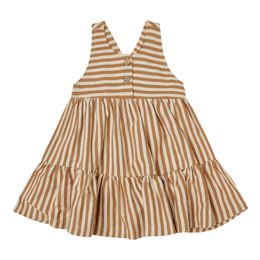 Rylee and Cru Camel Stripe Ruby Swing Dress