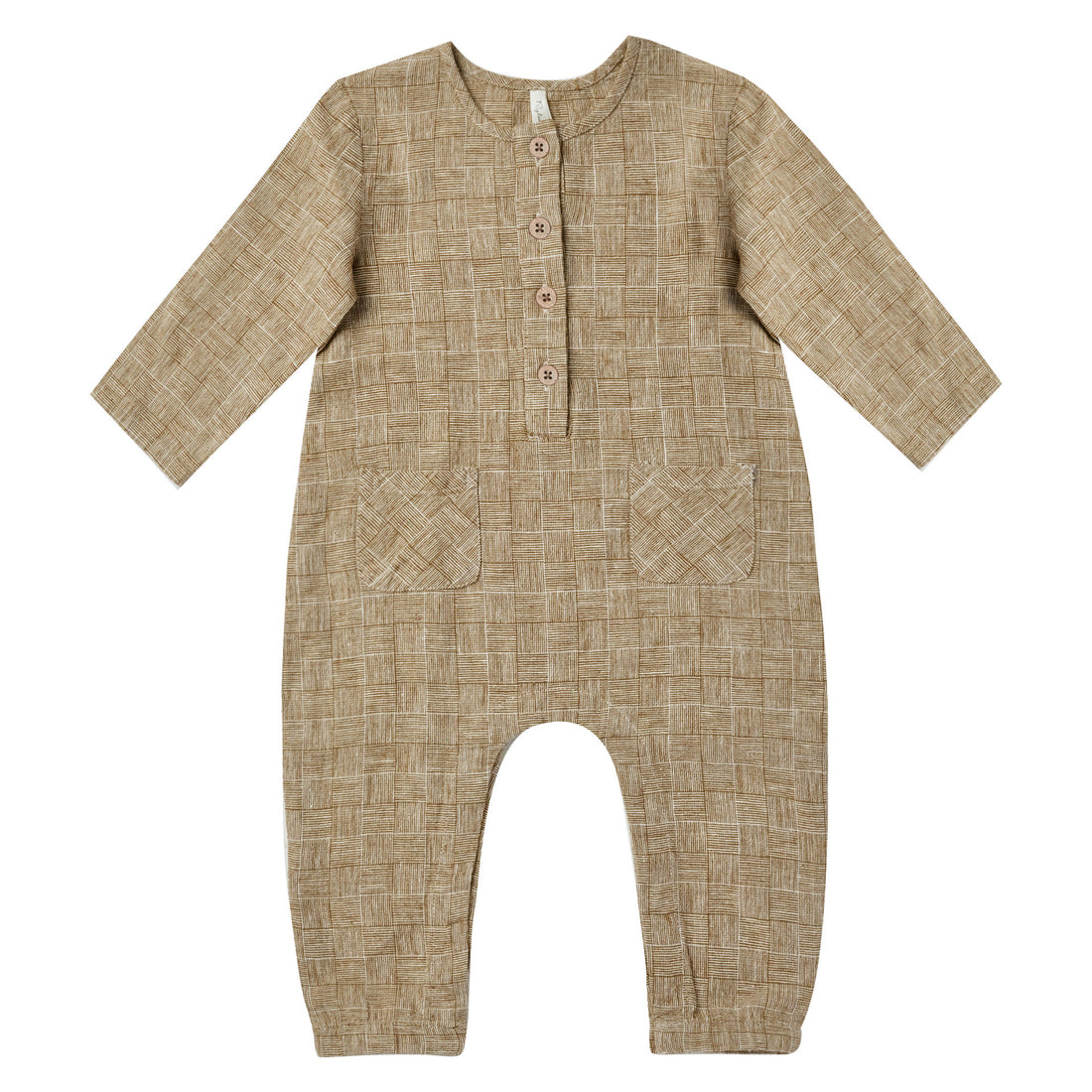 Rylee and Cru Long Sleeve Woven Jumpsuit || Check