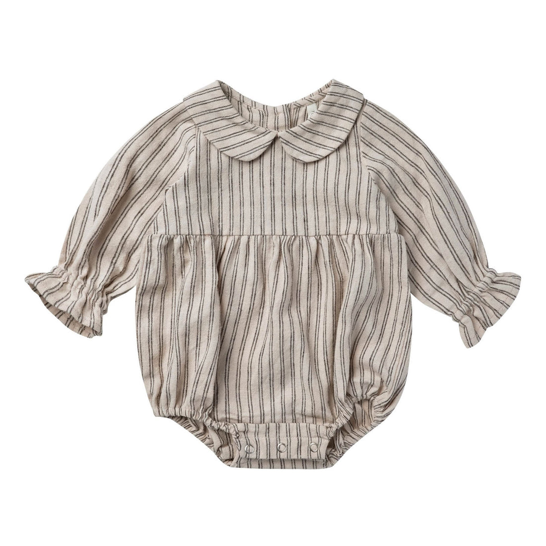 Rylee and Cru Cora Romper || Black Pinstripe