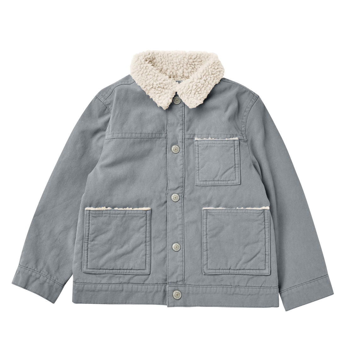 Rylee and Cru Shearling Chore Coat || Dusty Blue