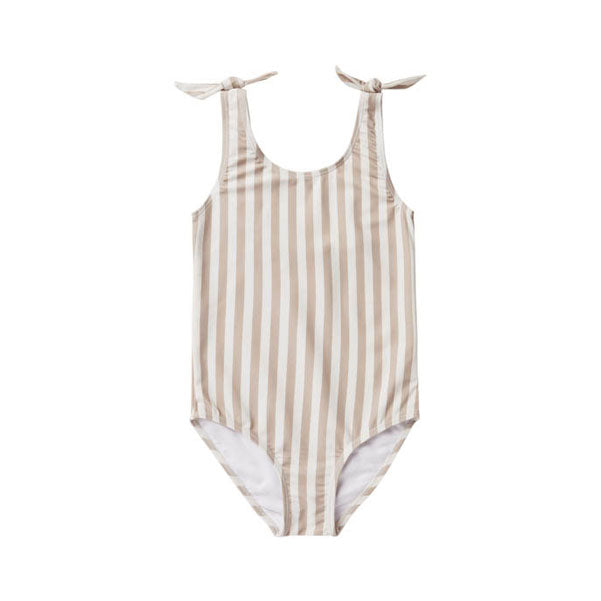 Rylee and Cru Millie Tie One-Piece | Grey Stripe
