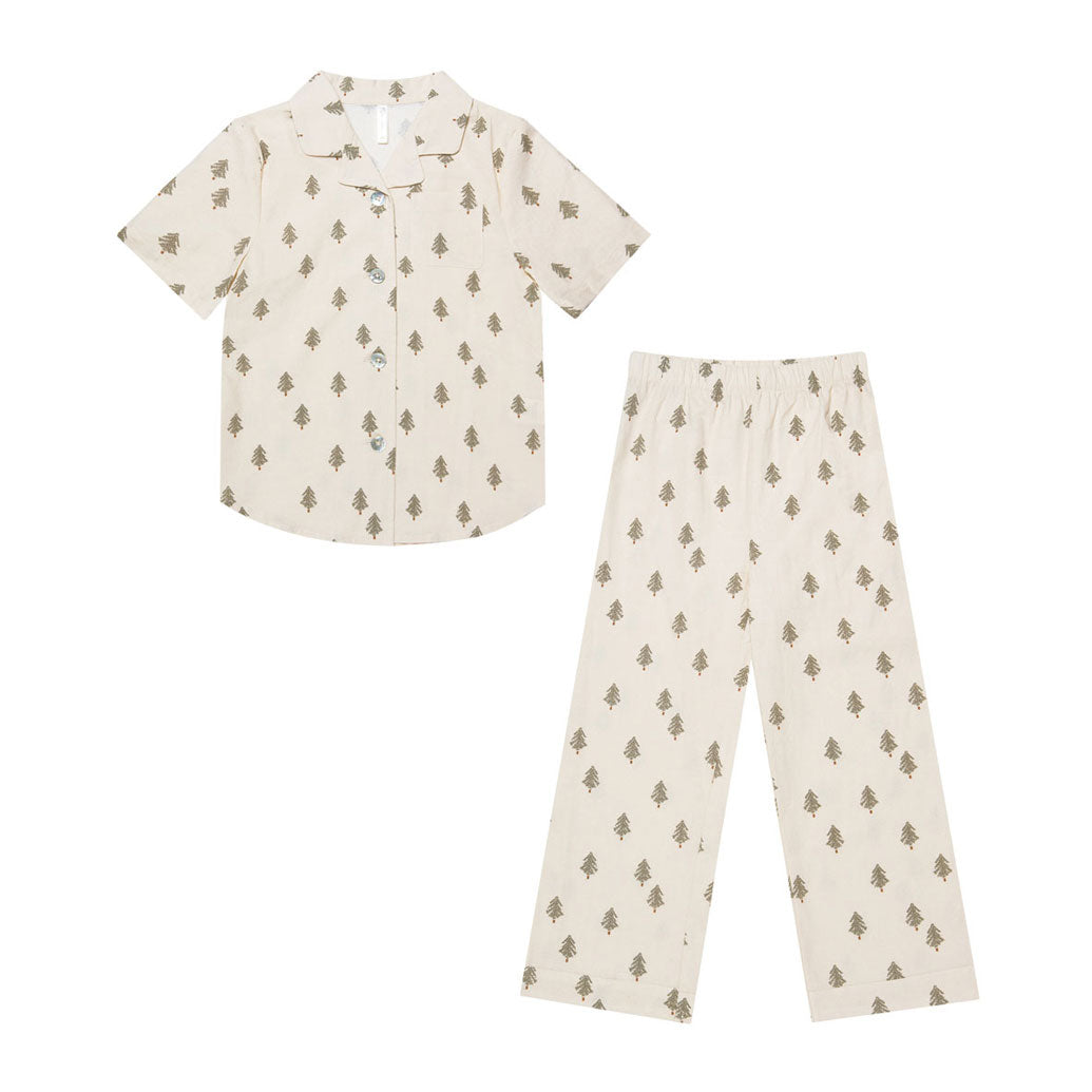 Rylee and Cru Ivory Trees Organic Bedtime Set