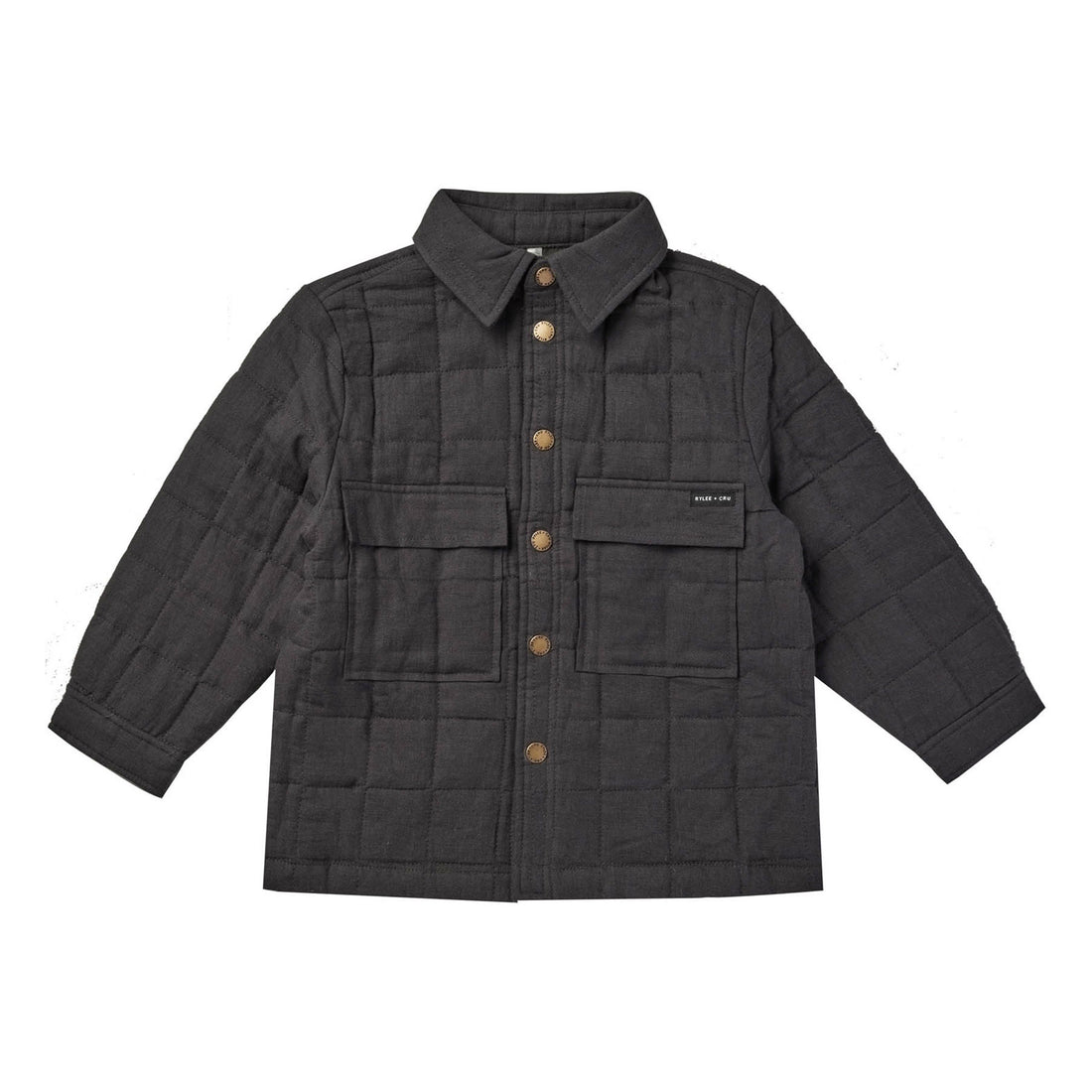 Rylee and Cru Quilted Overshirt || Black
