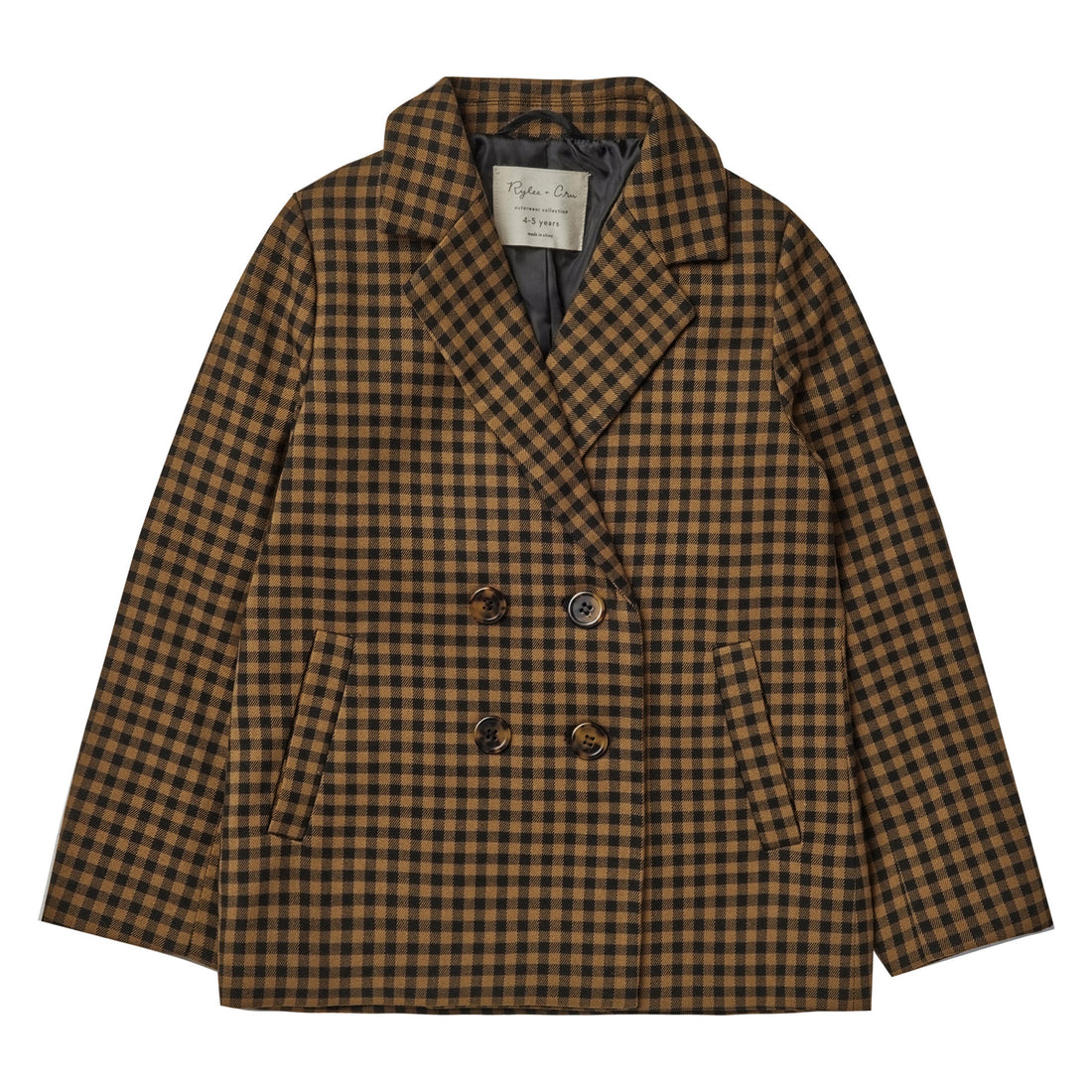 Rylee and Cru Double Breasted Blazer || Chartreuse Plaid
