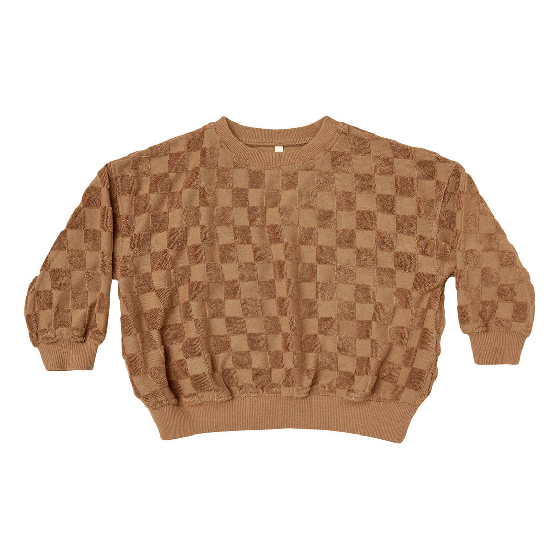 Rylee and Cru Camel Check Relaxed Sweatshirt