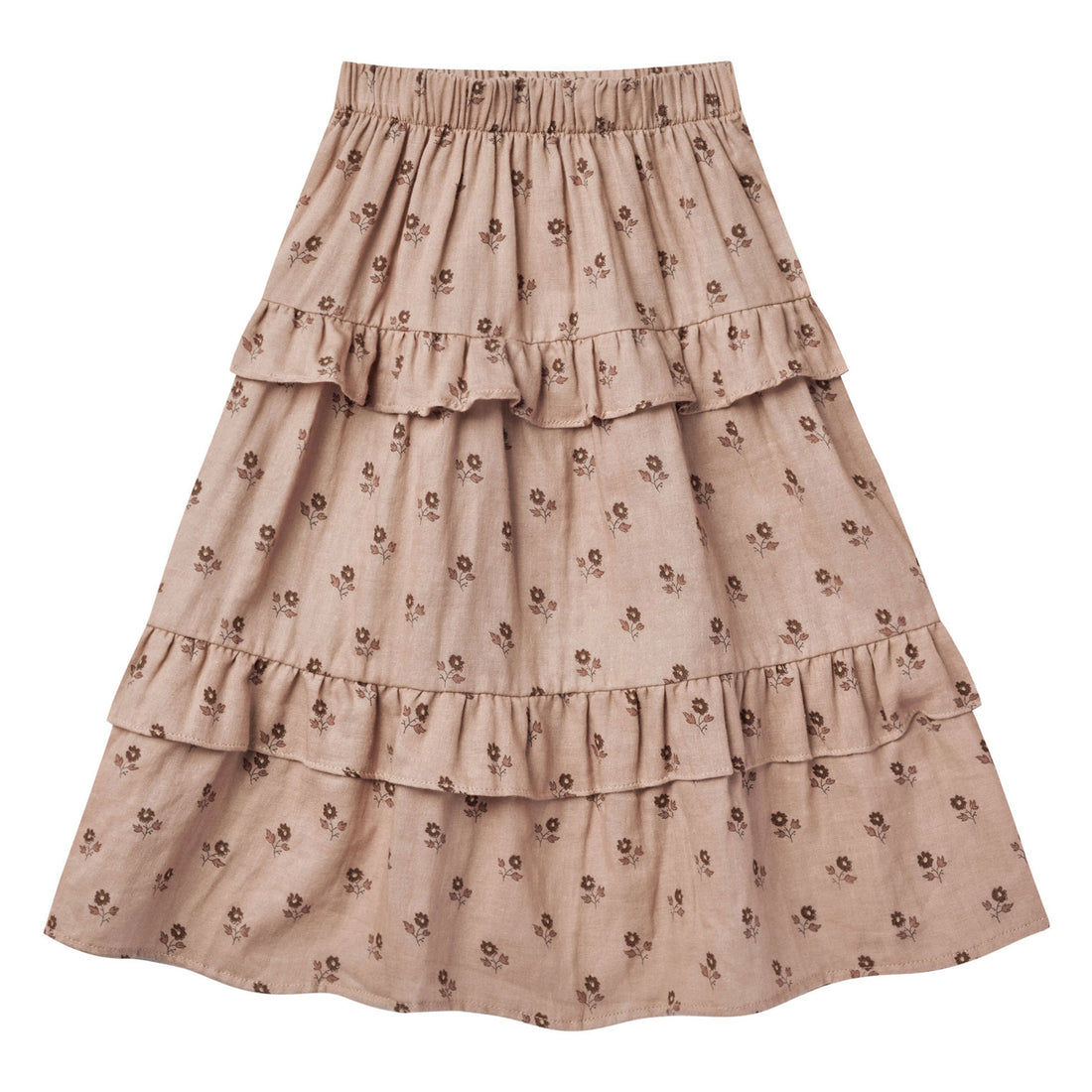 Rylee and Cru Ruffle Midi Skirt || English Rose