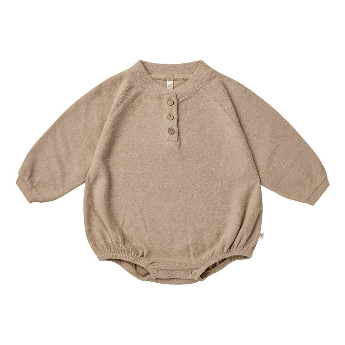 Rylee and Cru  Henley Bubble Romper|Putty