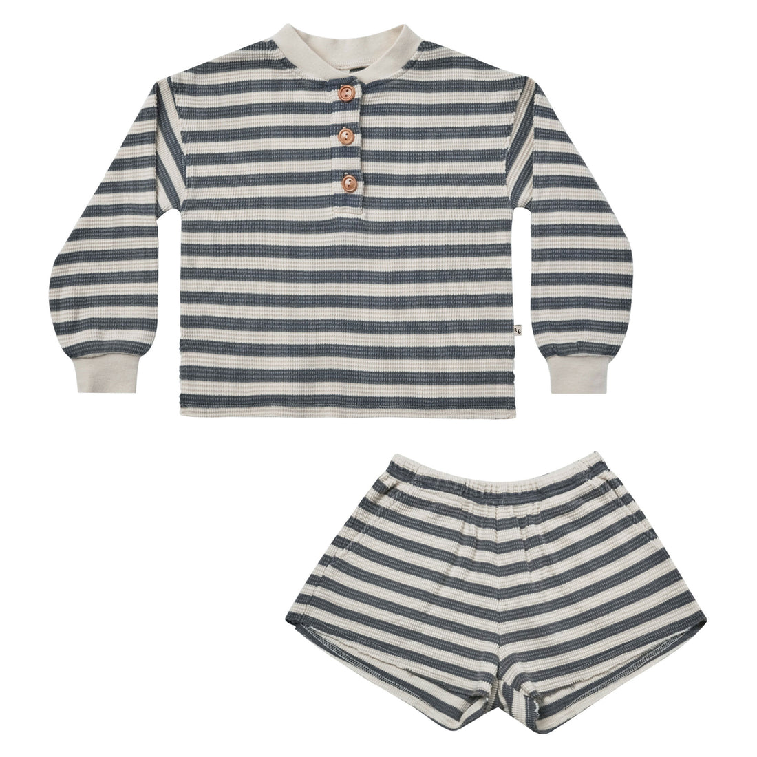 Rylee and Cru Waffle Knit Set || Navy Stripe