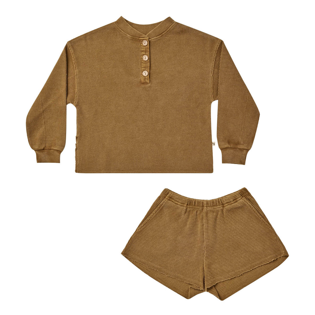 Rylee and Cru Waffle Knit Set || Chartreuse