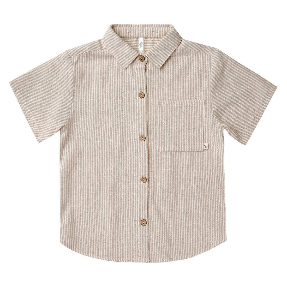 Rylee and Cru Collared Short Sleeve Shirt || Sand Stripe