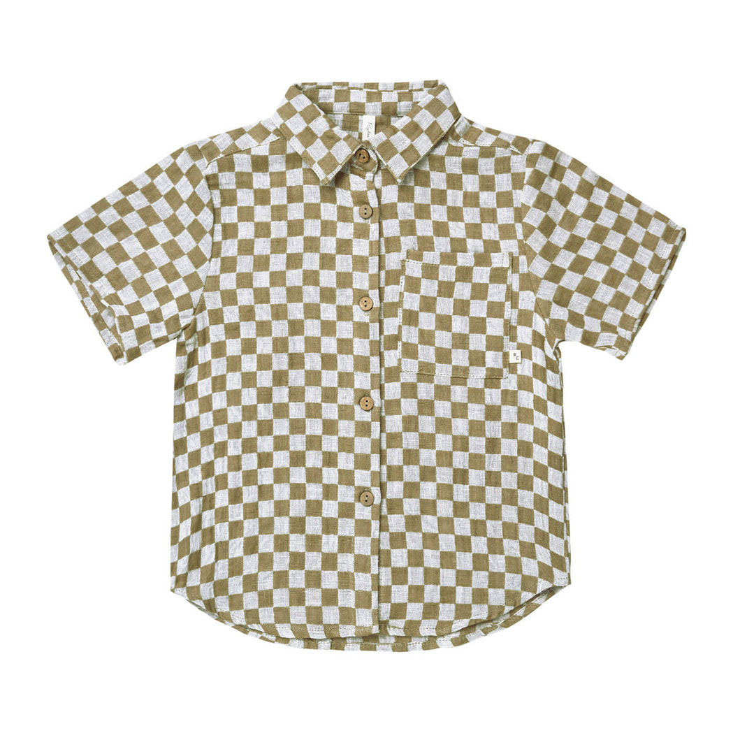 Rylee and Cru  Olive Check Short Sleeve Shirt