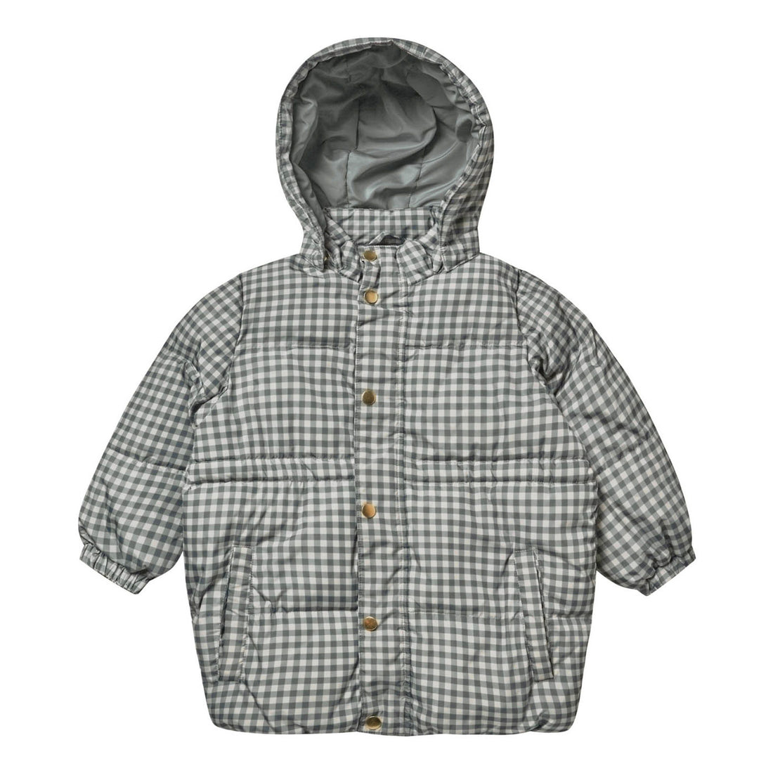 Rylee and Cru Puffer Jacket || Marine Gingham