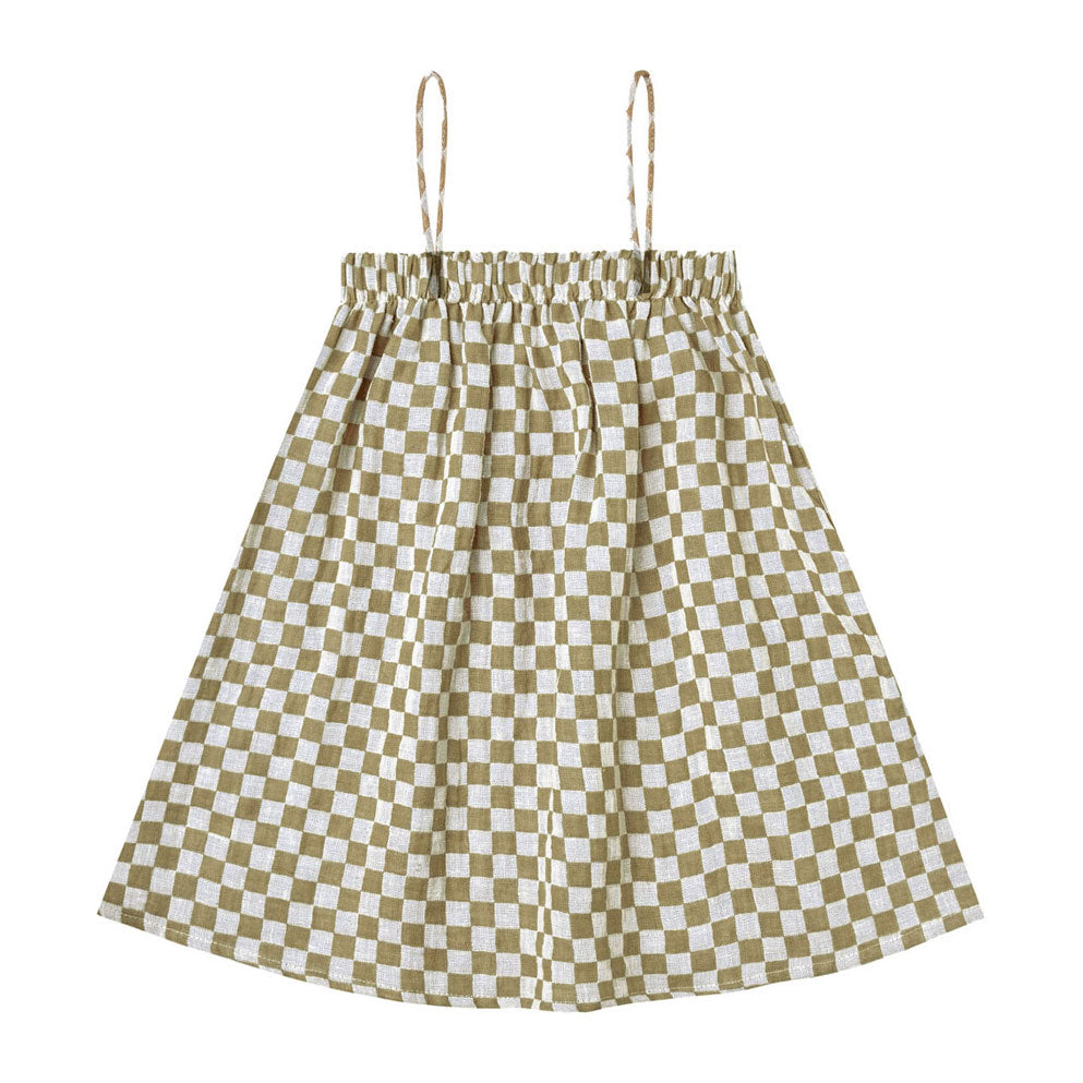 Rylee and Cru  Olive Check Sahara Mini Dress