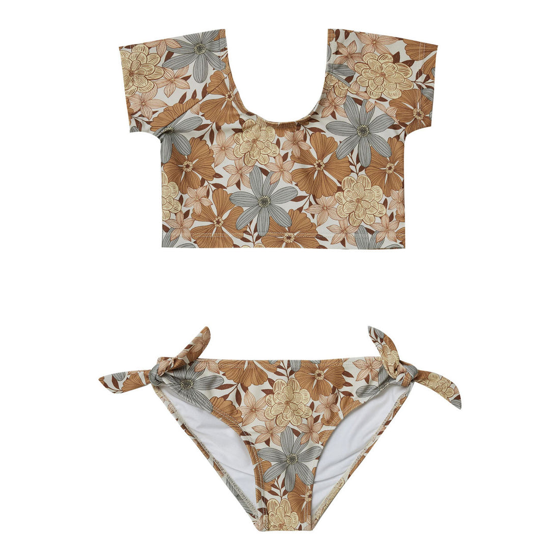 Rylee and Cru Safari Floral Cropped Rashguard Set