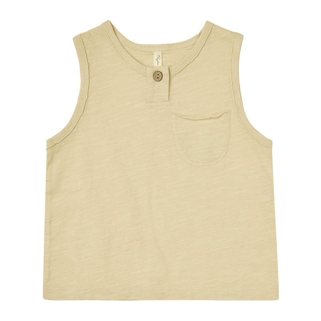 Rylee and Cru Lemon Jersey Button Tank