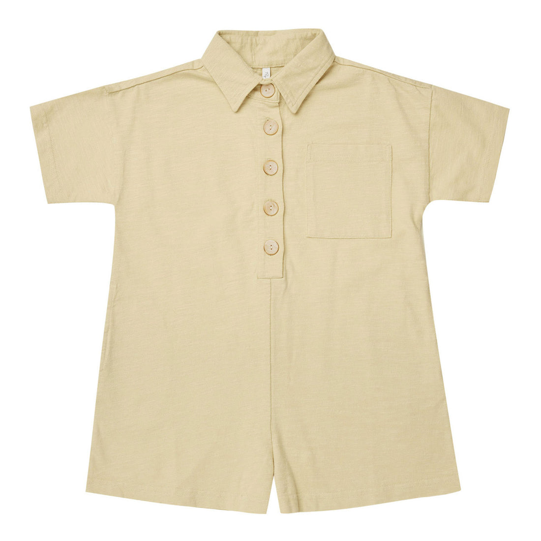 Rylee and Cru Lemon Collared Button Romper