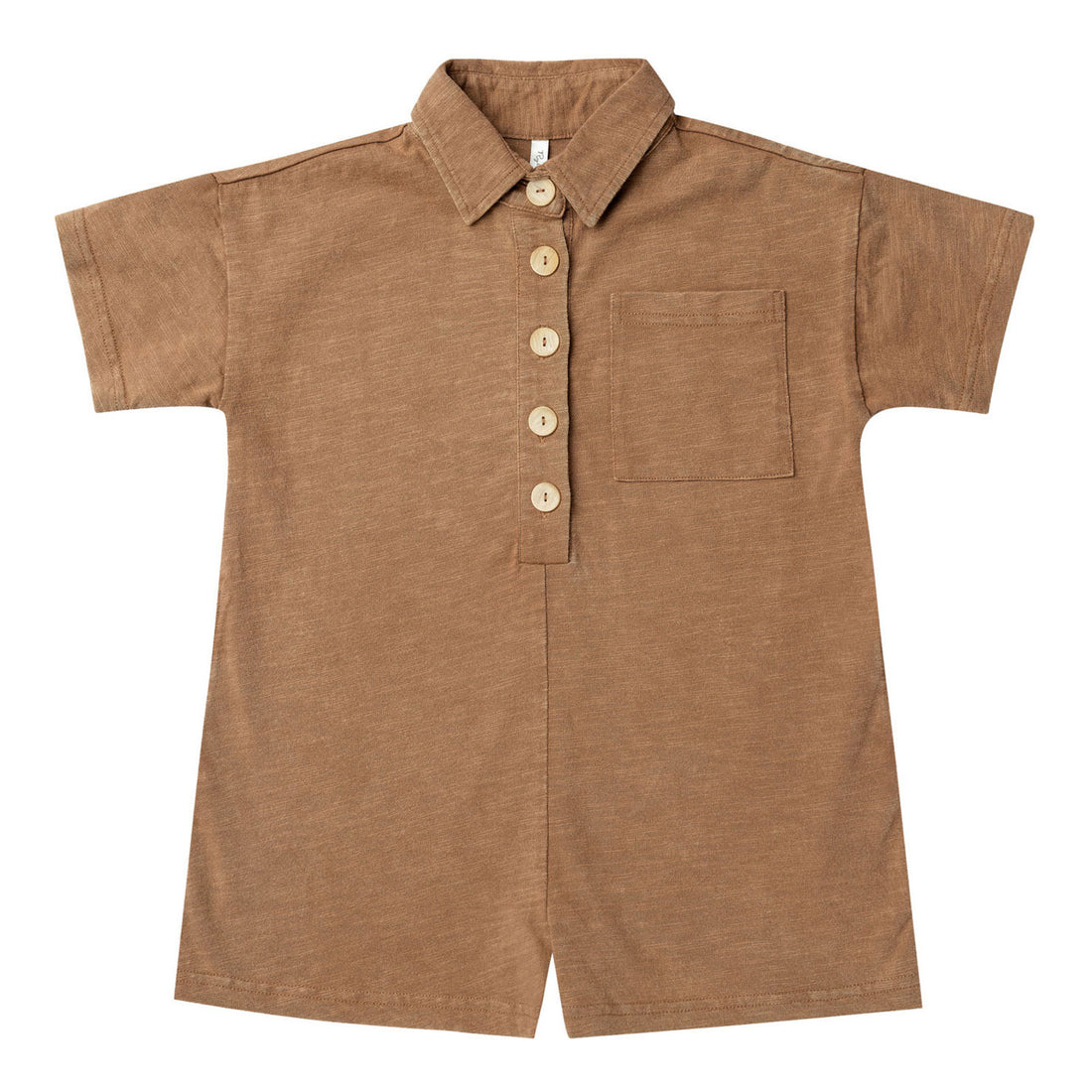 Rylee and Cru Camel Collared Button Romper