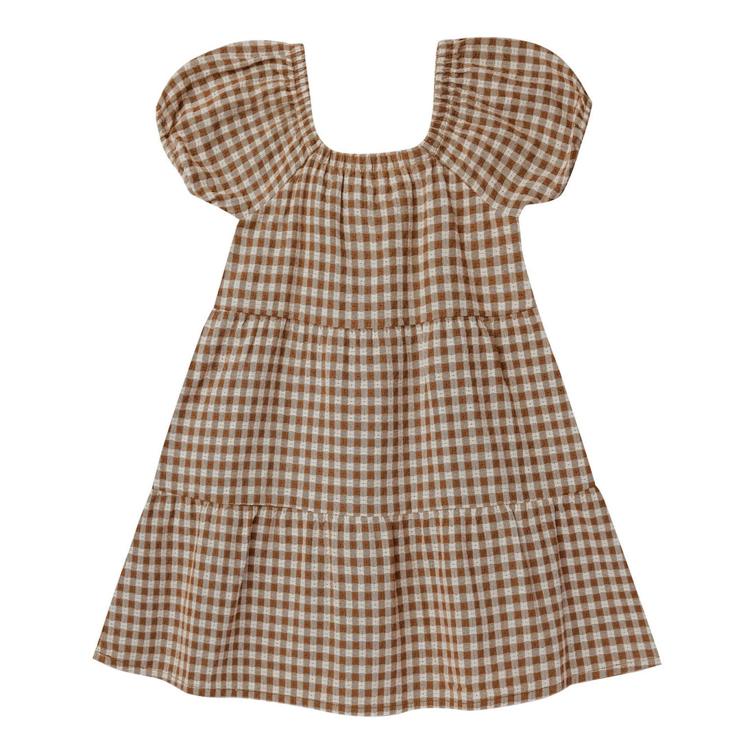 Rylee and Cru Camel Gingham Elle Dress
