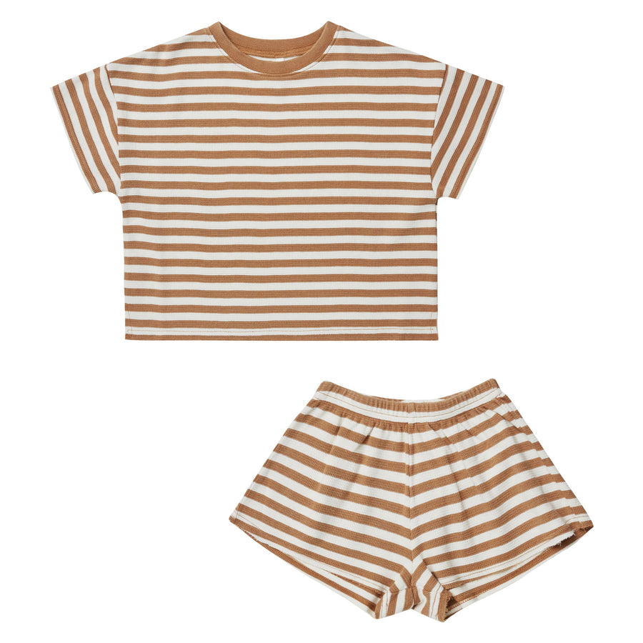 Rylee and Cru Summer Waffle Set || Camel Stripe