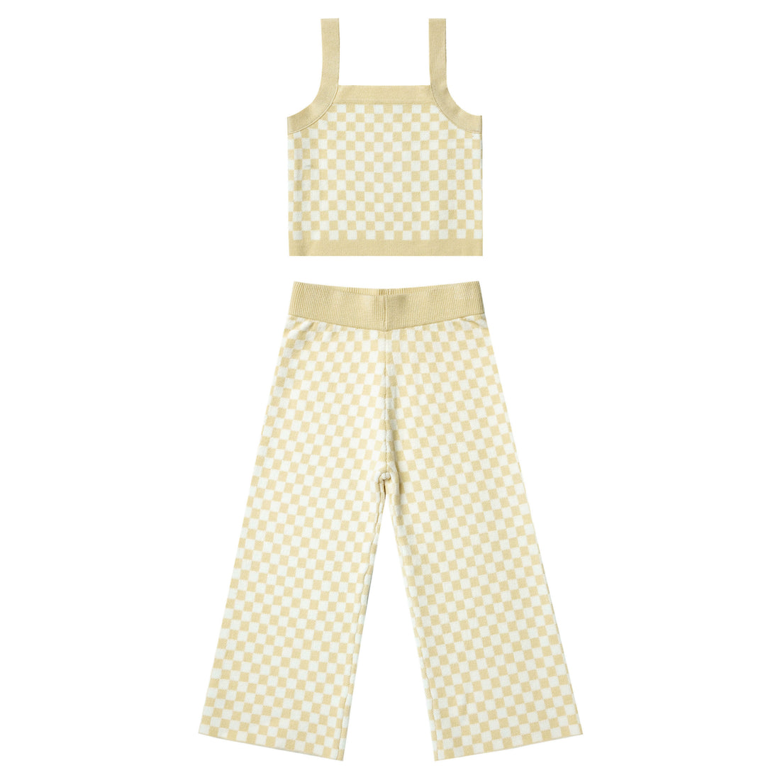 Rylee and Cru Checker Knit Set || Lemon Check