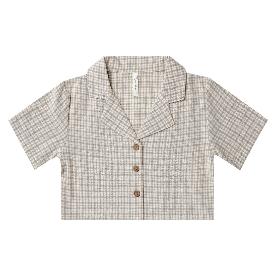 Rylee and Cru Cropped Collared Shirt || Laurel Plaid