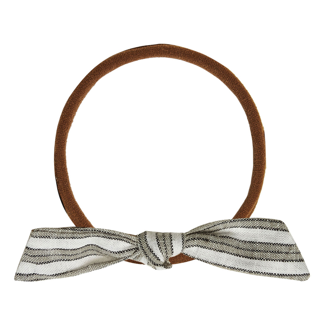 Rylee and Cru Rust/Grey Railroad Stripe Little Knot Headband