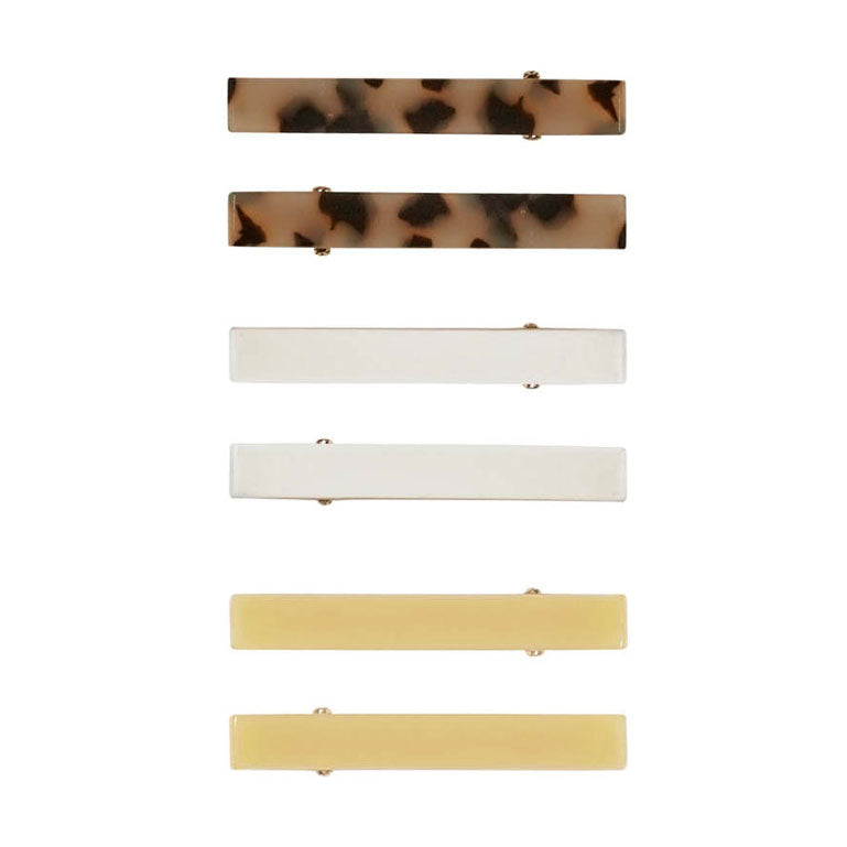 Rylee and Cru Hair Clips, Pack Of 6 || Natural, Tortoise, Lemon